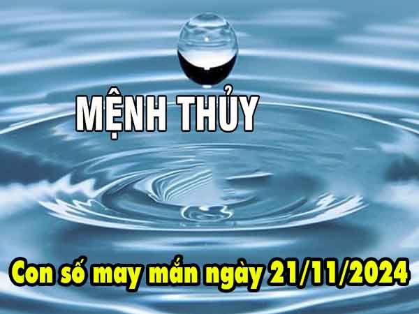 Cặp số tài lộc người mệnh Thủy ngày 21/11/2024 thứ 5 hôm nay